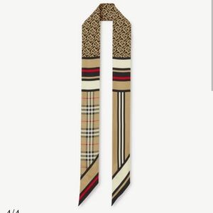 Burberry Skinny Montage Silk Scarf NWT